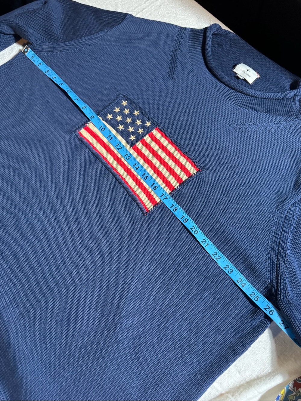 Tuckernuck Navy Cotton Rollneck Americana Flag Sweater XXL - Picture 7 of 8